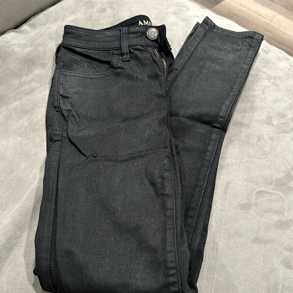 American Eagle black sparkly jeans